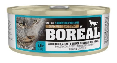 Boreal Cobb Chicken, Canadian Duck & Atlantic Salmon Wet Cat Food Can - 80g - The Pet Source