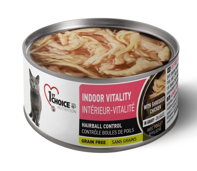 1st Choice Nutrition Hairball Control Shredded Chicken Adult Wet Cat Food - 85g - The Pet Source