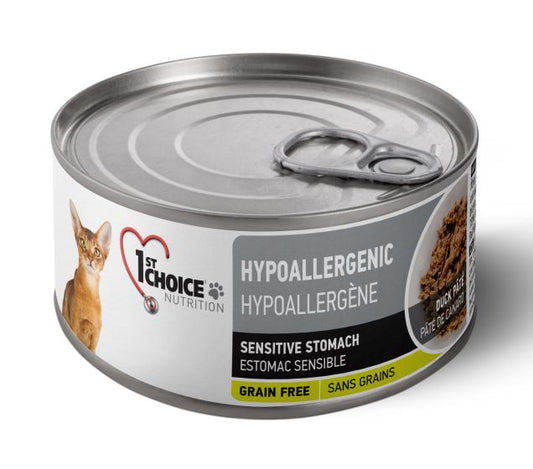 1st Choice Nutrition Hypoallergenic Duck Pate Adult Wet Cat Food - 156g - The Pet Source