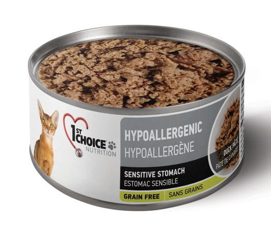 1st Choice Nutrition Hypoallergenic Duck Pate Adult Wet Cat Food - 156g - The Pet Source