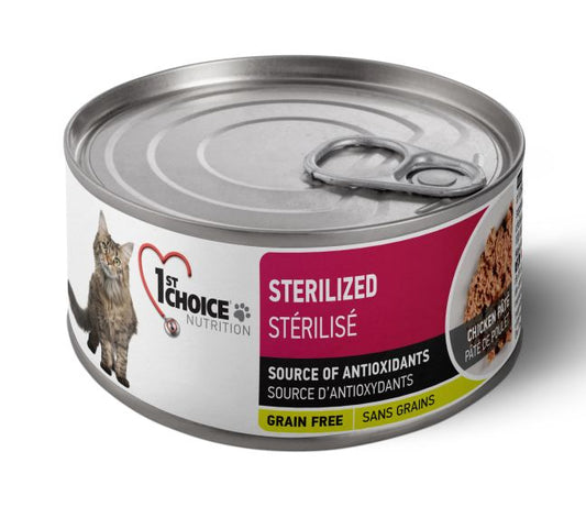 1st Choice Nutrition Sterilized Chicken Pate Adult Wet Cat Food - 156g - The Pet Source