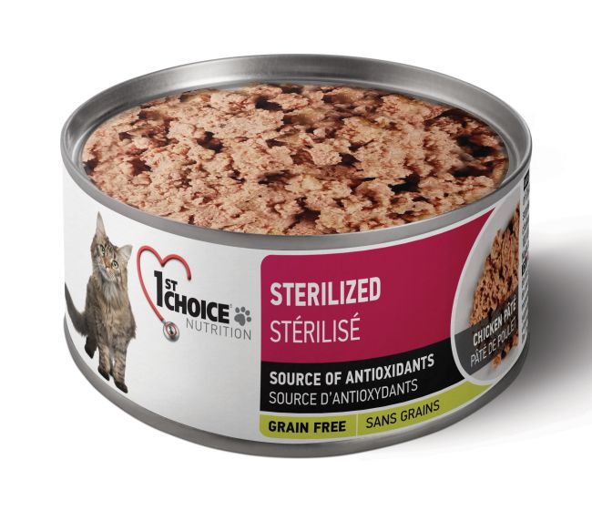 1st Choice Nutrition Sterilized Chicken Pate Adult Wet Cat Food - 156g - The Pet Source