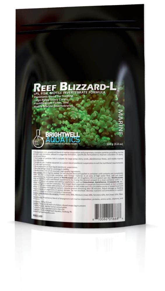 ReefBlizzard-L Powdered planktonic food LPS Corals-Planktivorous-Motile 100gm - The Pet Source