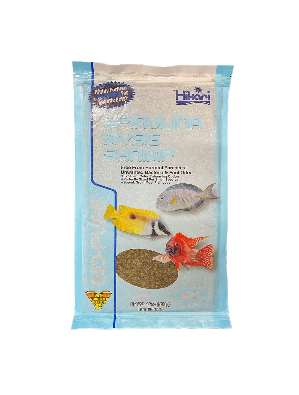 Hikari Bio-Pure Frozen Spirulina Mysis Shrimp 16oz - The Pet Source