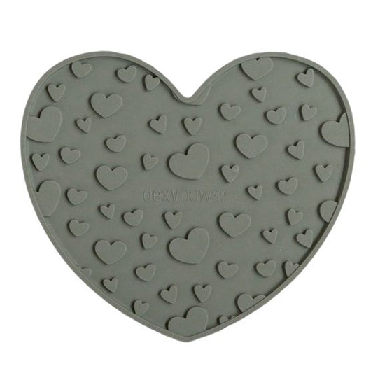 Dexypaws Green Heart Shaped Enrichment Lick Mat - The Pet Source