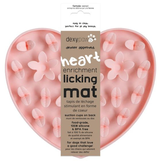 Dexypaws Blush Pink Heart Enrichment Snuffle Mat - The Pet Source