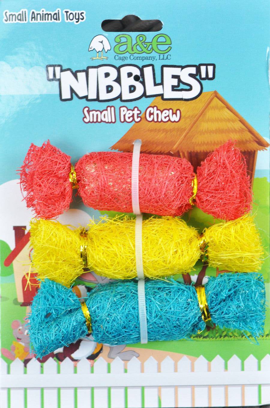 A & E Cages Nibbles Small Animal Loofah Chew Toy Candies - The Pet Source
