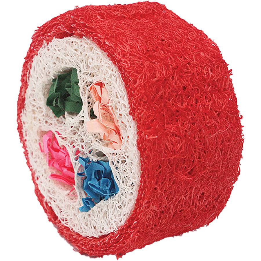 A & E Cages Nibbles Small Animal Loofah Chew Toy Deluxe Sushi Roll - The Pet Source