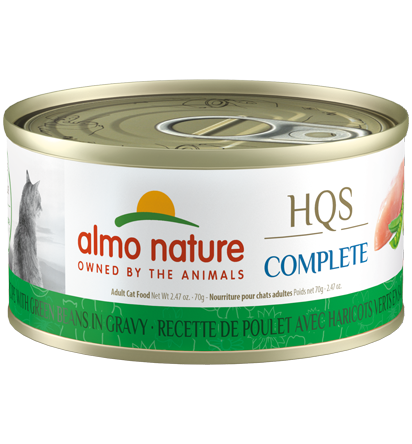Almo Nature HQS Complete Wet Cat Food - Chicken Recipe With Green Beans In Gravy - 70g - The Pet Source