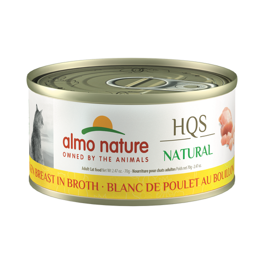 Almo Nature HQS Natural Wet Cat Food - Chicken Breast In Broth - 70g - The Pet Source