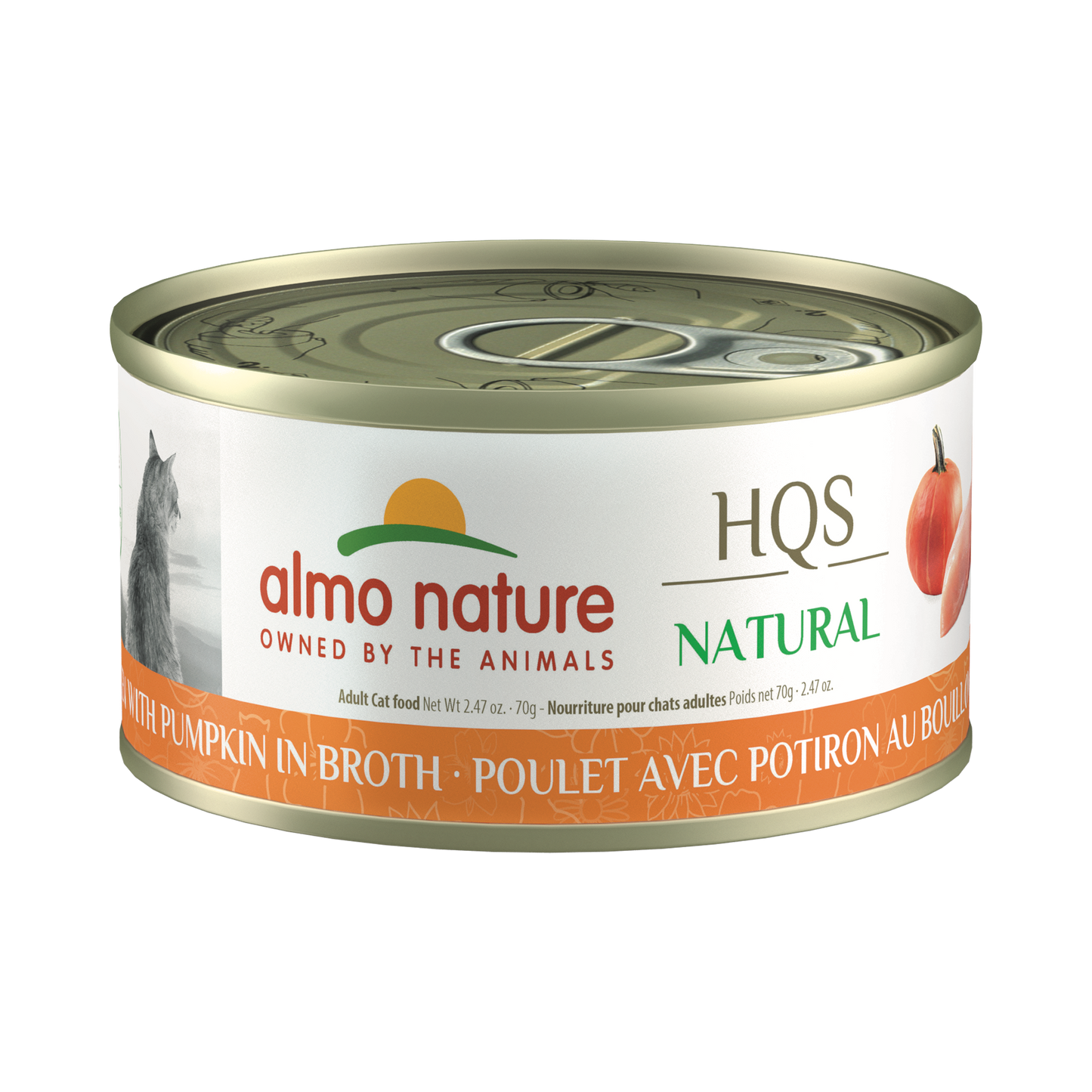 Almo Nature HQS Natural Wet Cat Food - Chicken With Pumpkin In Broth - 70g - The Pet Source