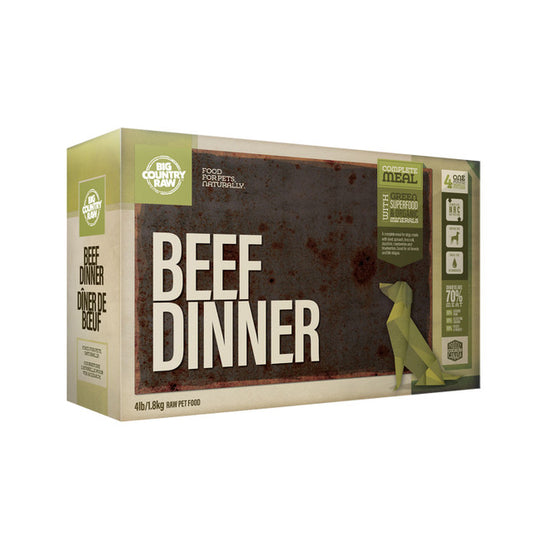 Big Country Raw Beef Dinner Carton Raw Frozen Dog Food - 4lb - The Pet Source