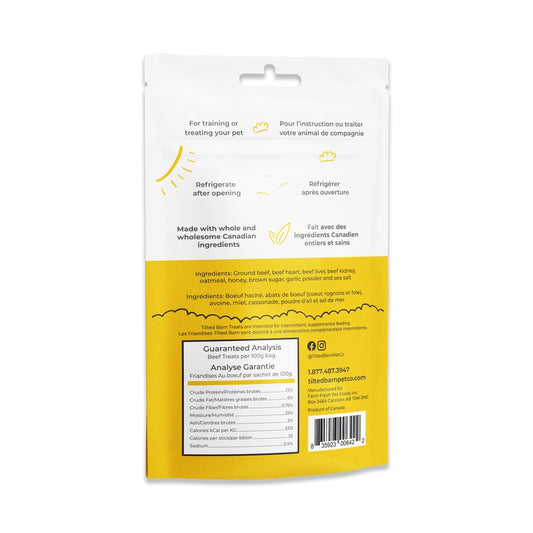 Tilted Barn Beef Treats For Dogs - 100g - The Pet Source