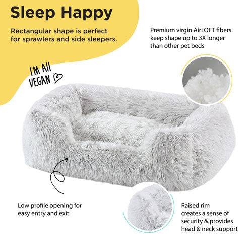 Best Friends By Sheri Soothe & Snooze Lounge Shag Dog Bed - 30" x 20" - The Pet Source