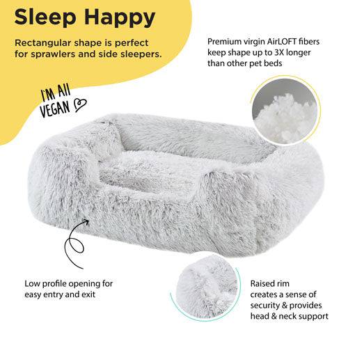 Best Friends By Sheri Soothe & Snooze Lounge Shag Dog Bed - 36" x 27" - The Pet Source