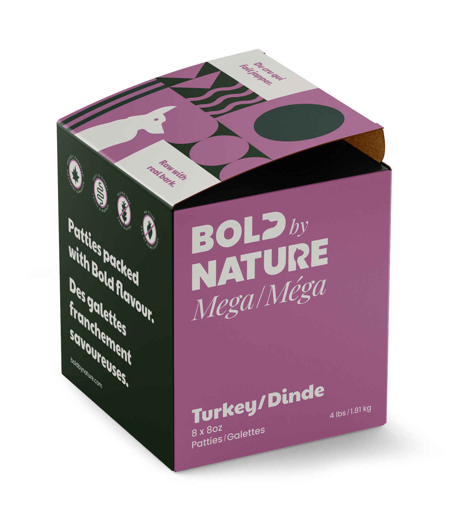 Bold By Nature Mega Turkey for Dogs - Patties - 4lb - The Pet Source