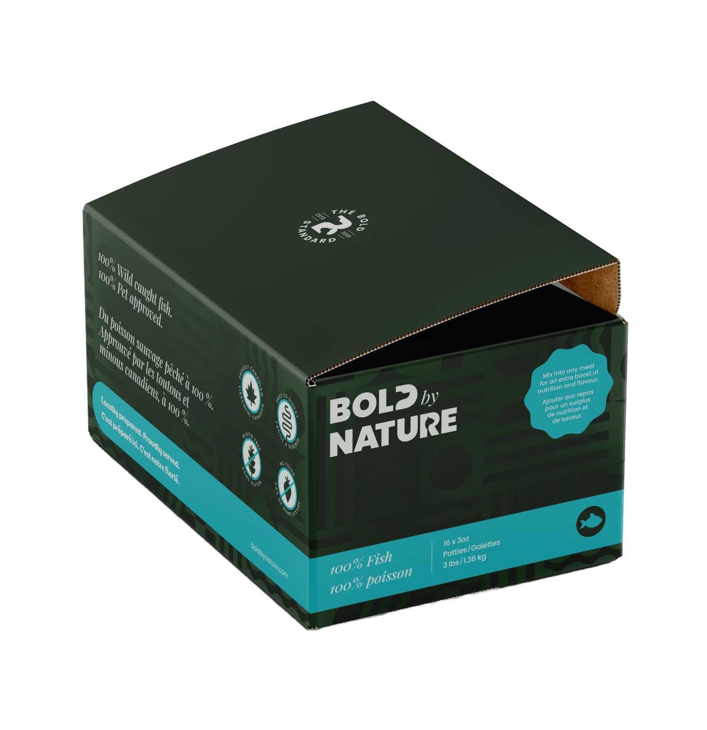 Bold By Nature Raw Fish Toppers for Dogs & Cats - 3lb - The Pet Source