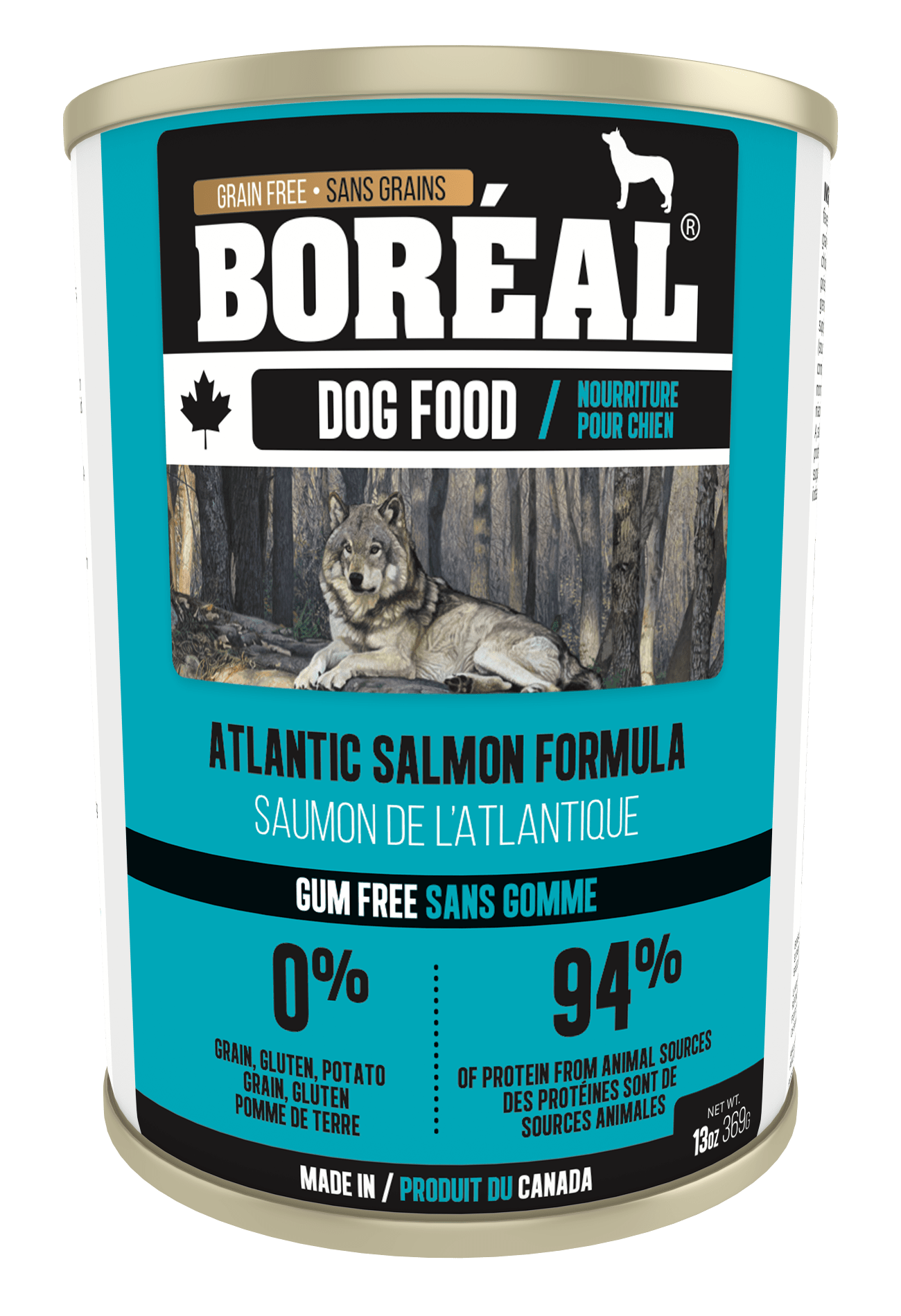 Boreal Atlantic Salmon Wet Dog Food Can - 369g - The Pet Source
