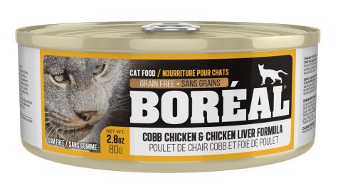 Boreal Cobb Chicken and Chicken Liver Wet Cat Food Can - 80g - The Pet Source