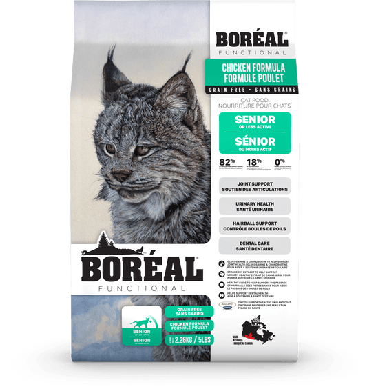 Boreal Functional Senior & Less Active Dry Cat Food - 2.26kg - The Pet Source