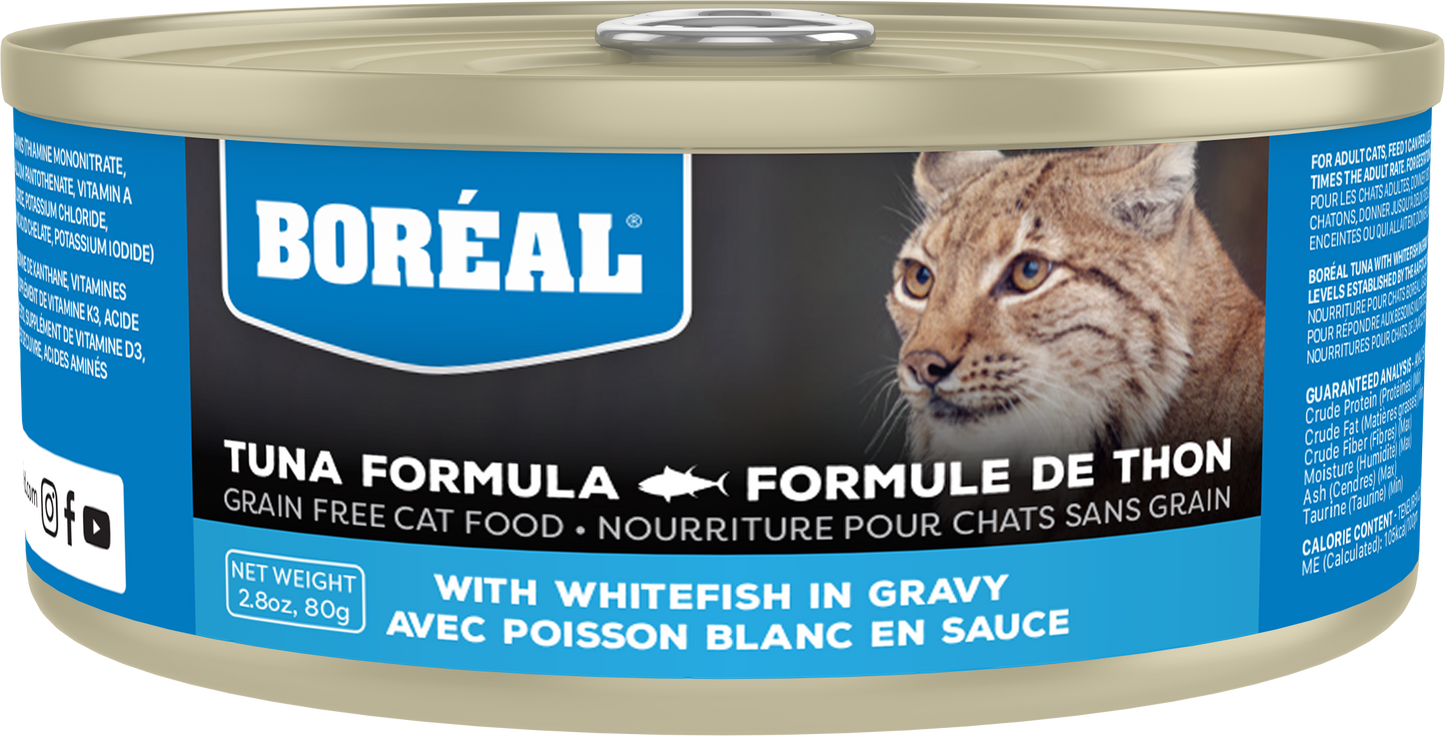 Boreal Red Tuna With Whitefish in Gravy Wet Cat Food Can - 80g - The Pet Source