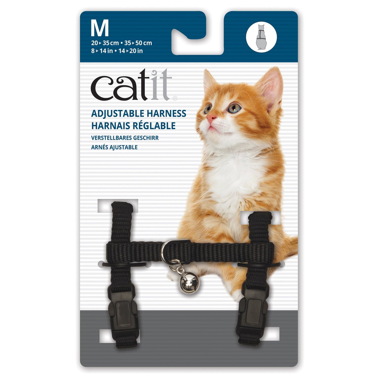 Catit Adjustable Nylon Harness - Black - Medium - The Pet Source