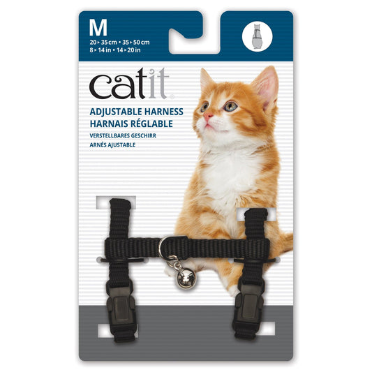 Catit Adjustable Nylon Harness - Black - Medium - The Pet Source