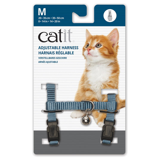 Catit Adjustable Nylon Harness - Light Blue - Medium - The Pet Source
