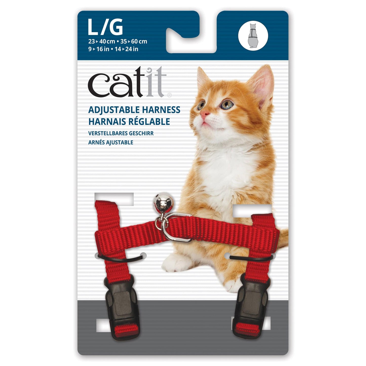 Catit Adjustable Nylon Harness - Red - Large - The Pet Source