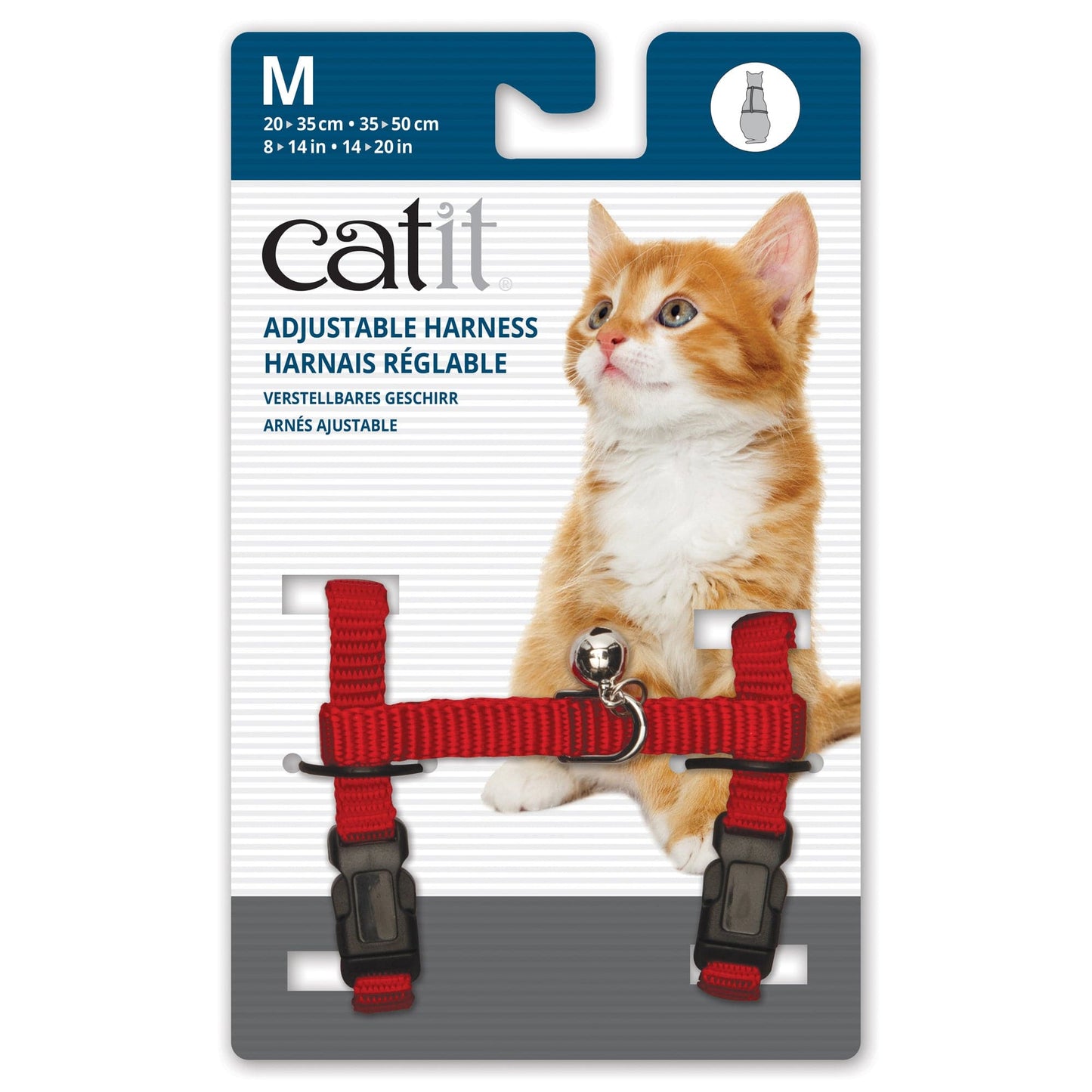 Catit Adjustable Nylon Harness - Red - Medium - The Pet Source