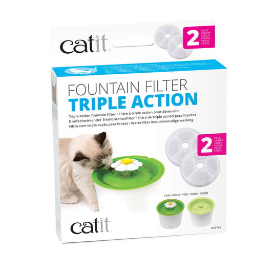 Catit Triple Action Fountain Filter - 2 pack - The Pet Source