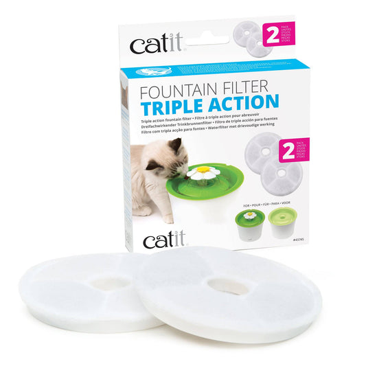 Catit Triple Action Fountain Filter - 2 pack - The Pet Source