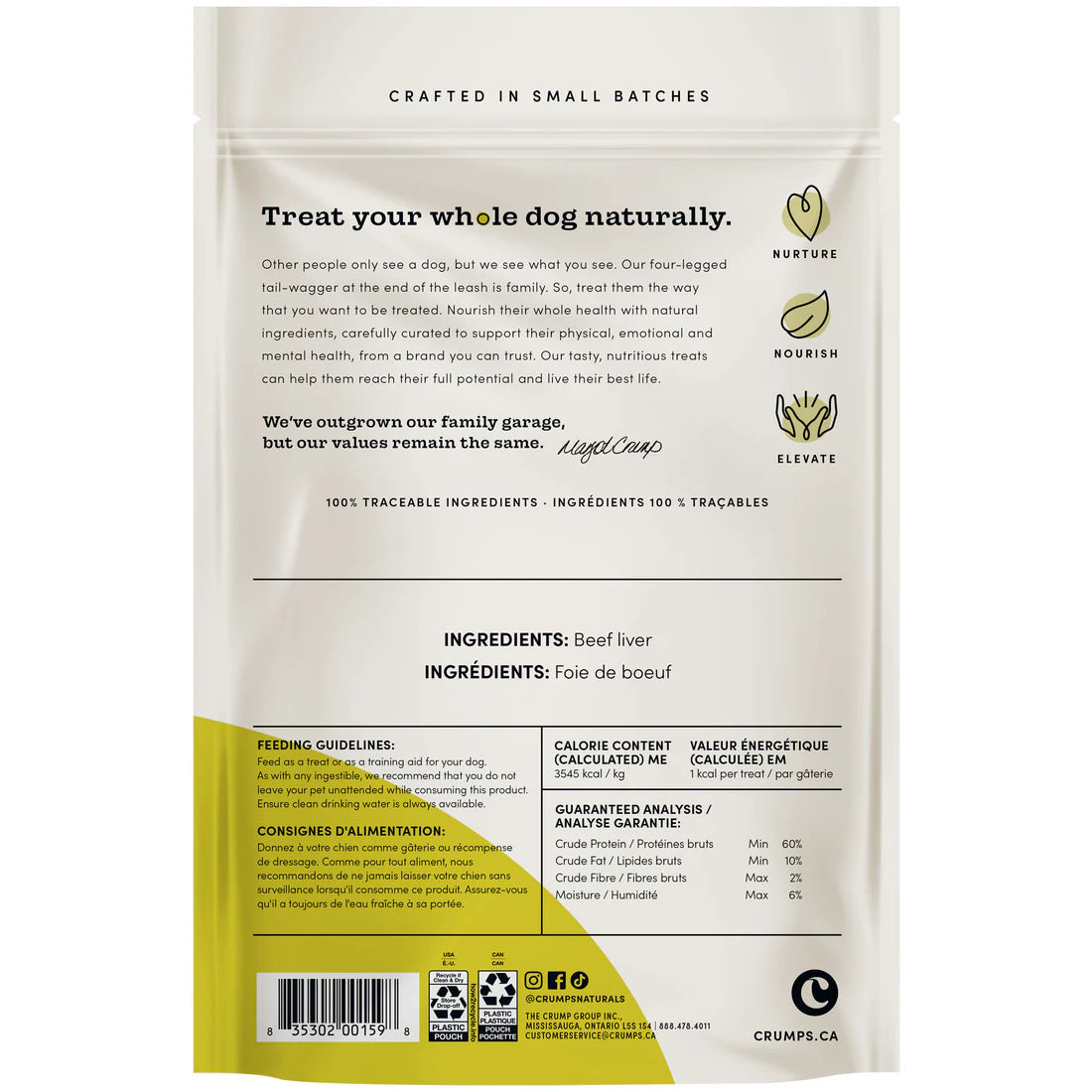 Crumps Mini Trainers Freeze Dried Beef Liver Dog Treats - 126g - The Pet Source