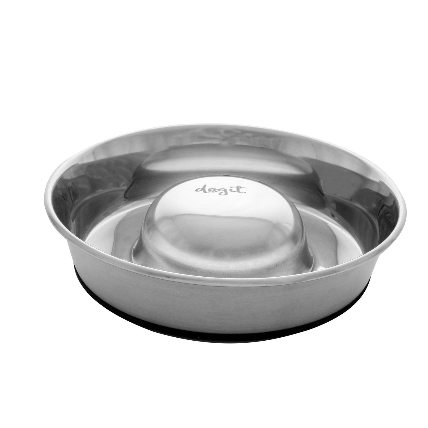 Dogit Stainless Steel Non-Skid Slow Feed Dog Bowl - 30.5oz - The Pet Source