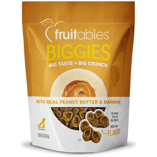 Fruitables Biggies Peanut Butter & Banana Dog Treats - 16 oz - The Pet Source
