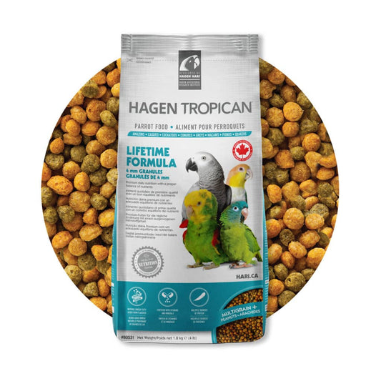 Tropican Lifetime Formula for Parrots Granules 4mm - 4lb - The Pet Source