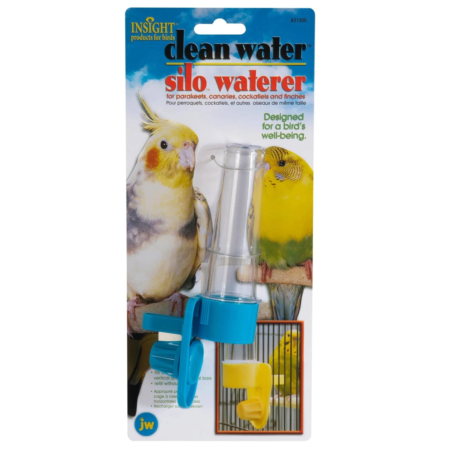 JW Clean Water Silo Bird Waterer - Large - The Pet Source