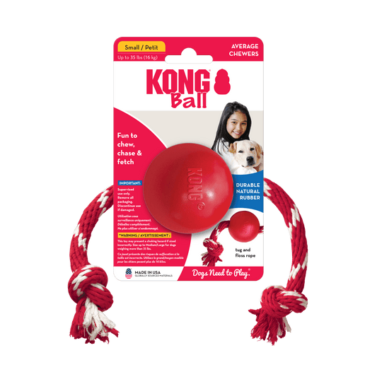 Kong Ball With Rope - The Pet Source