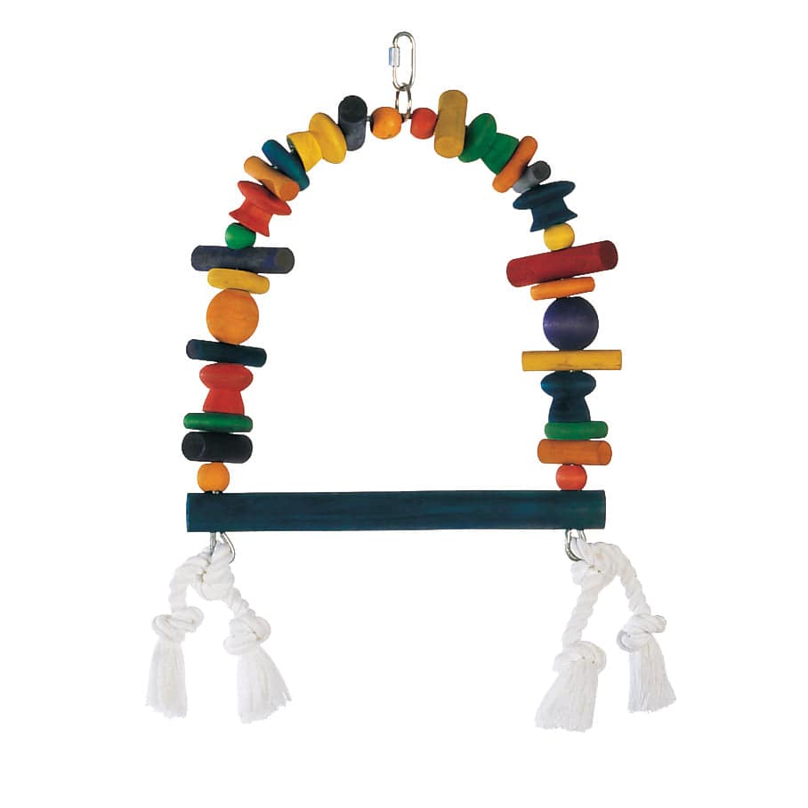 Living World Junglewood Bird - Toy Wood and Rope Swing - Large - The Pet Source