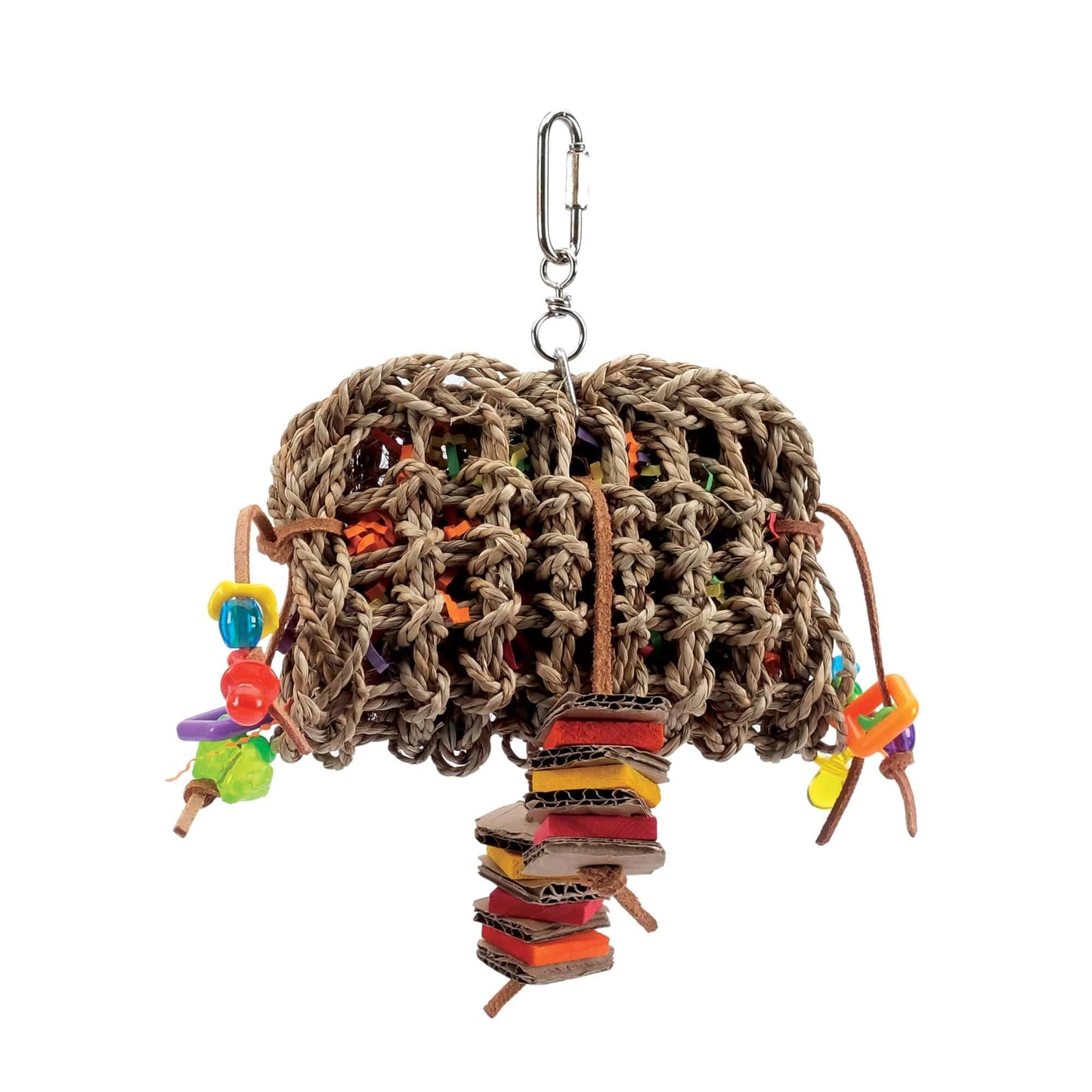 Living World Tropical Trove Foraging Pouch with Wood Bird Toy - The Pet Source