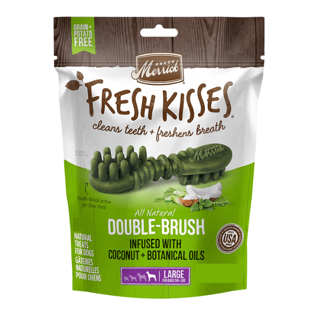 Merrick Fresh Kisses Infused With Coconut Oil + Botanical Oils Large Dog Dental Treats - 4 count - The Pet Source
