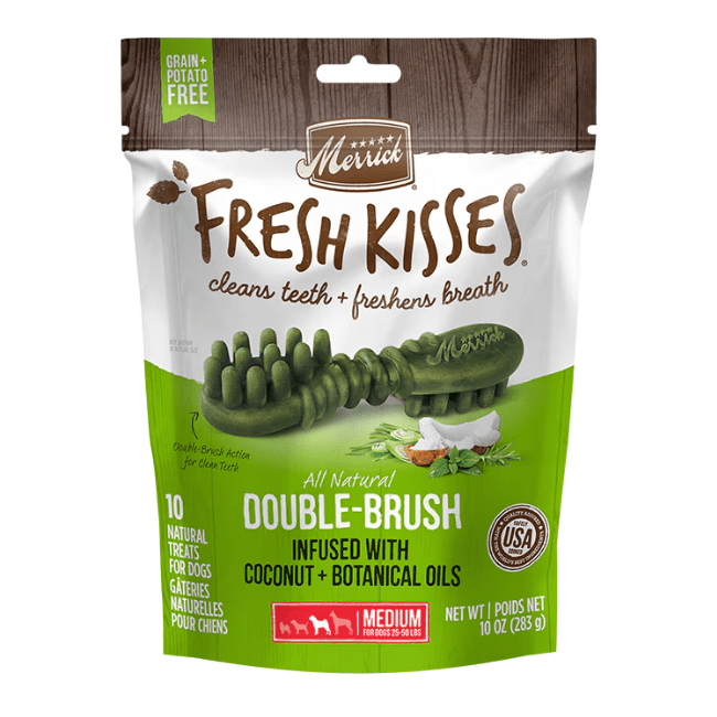 Merrick Fresh Kisses Infused With Coconut Oil + Botanical Oils Medium Dog Dental Treats - 6 count - The Pet Source
