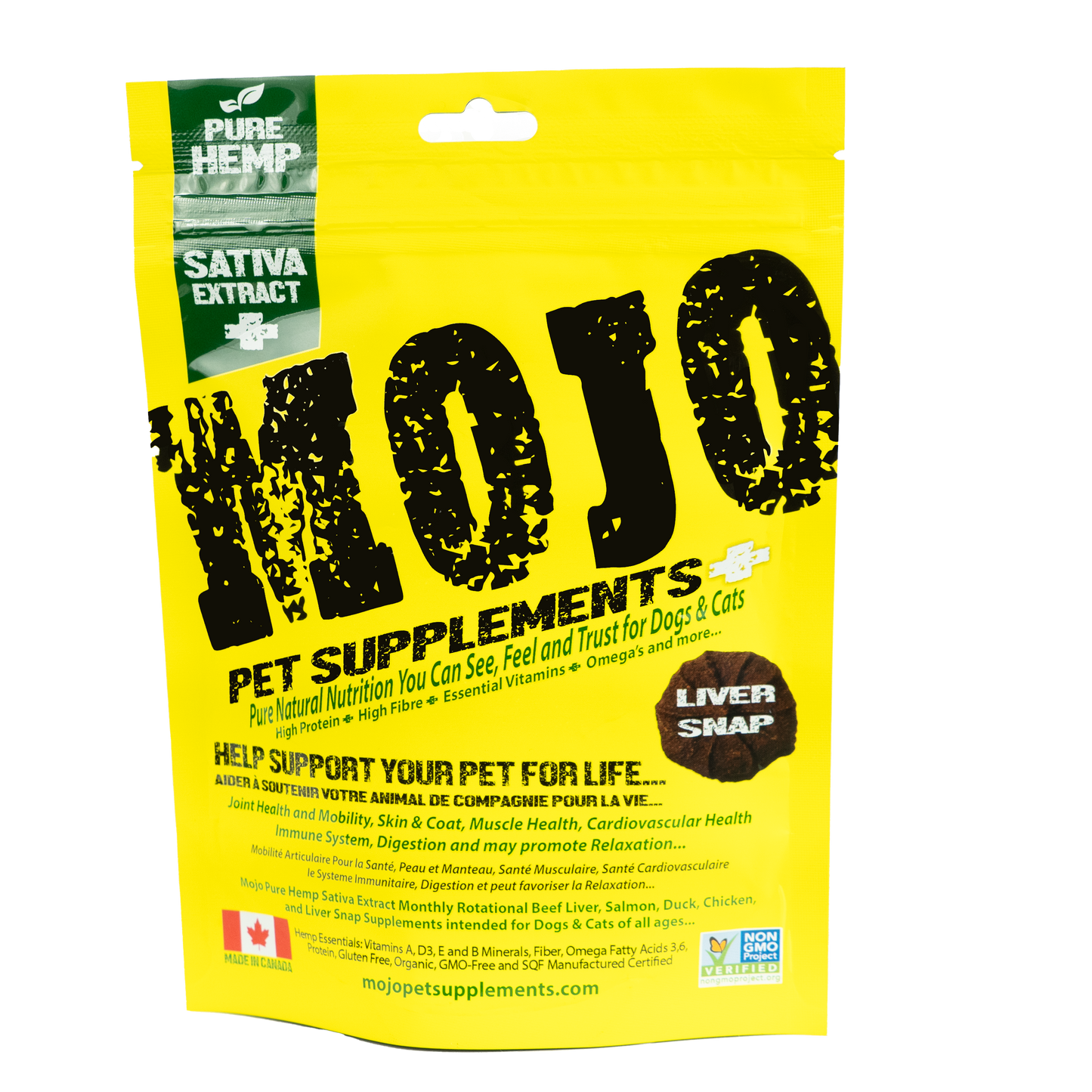 Mojo Pet Supplements Full-Spectrum Hemp Sativa Chewable Tablets Liver Snap - 62g - The Pet Source