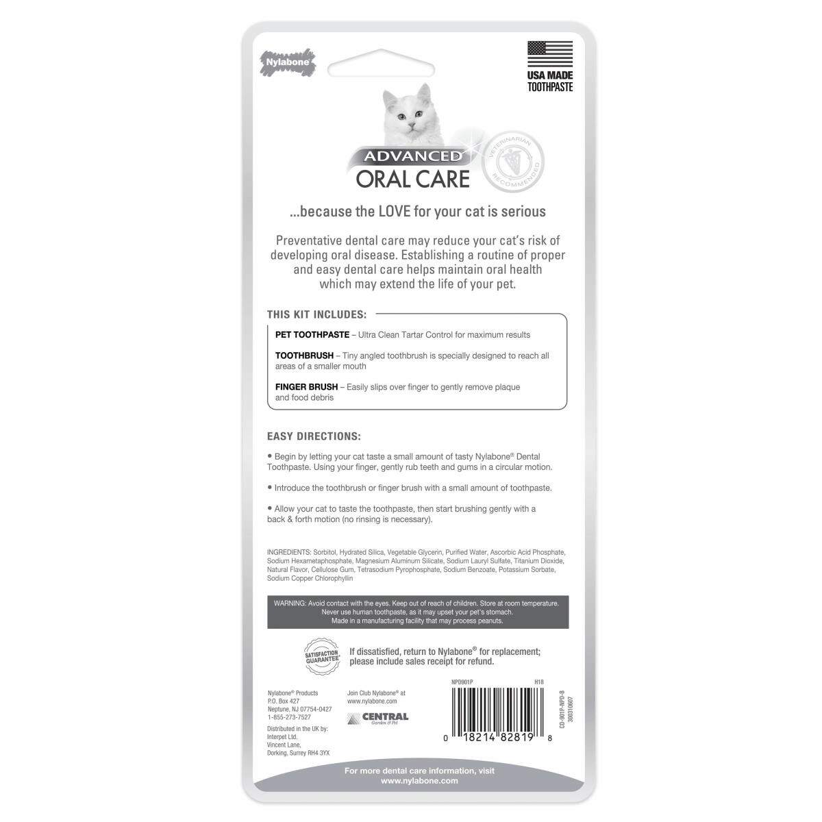 Nylabone Advanced Oral Care Cat Dental Kit - The Pet Source