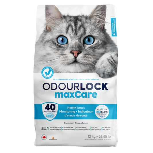 OdourLock maxCare Ultra Premium Health Monitoring Cat Litter - 12kg - The Pet Source