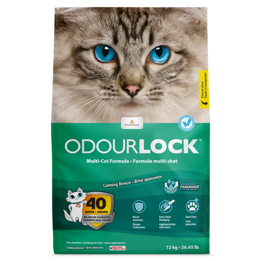 OdourLock Calming Breeze Scent Premium Cat Litter - 12kg - The Pet Source