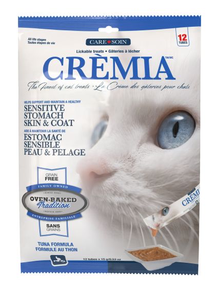 Oven Baked Tradition Crèmia Lickable Treats Sensitive Stomach, Skin & Coat Tuna Cat - 12 Tubes - The Pet Source