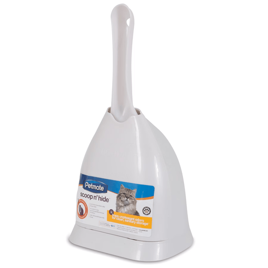 Petmate Scoop 'N' Hide Cat Litter Scoop - White Pearl - The Pet Source