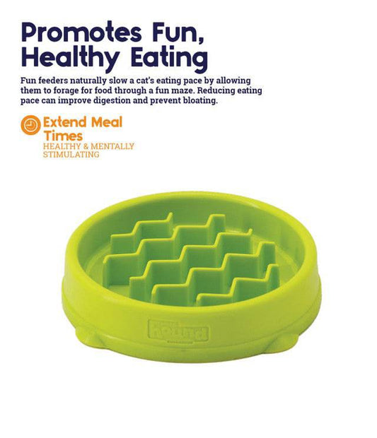 Petstages Kitty Slow Feeder Cat Bowl Green - The Pet Source