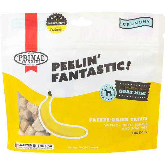 Primal Freeze Dried Raw Dog Treats Peelin’ Fantastic Chicken, Banana & Goat Milk - 2oz - The Pet Source